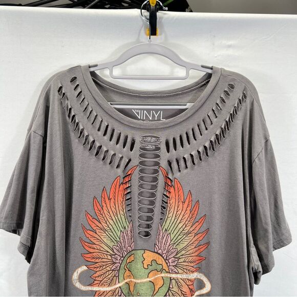 Torrid Journey Vinyl Icons Relaxed Fit Cotton Yoke Slash Band Tee - Picture 2 of 8